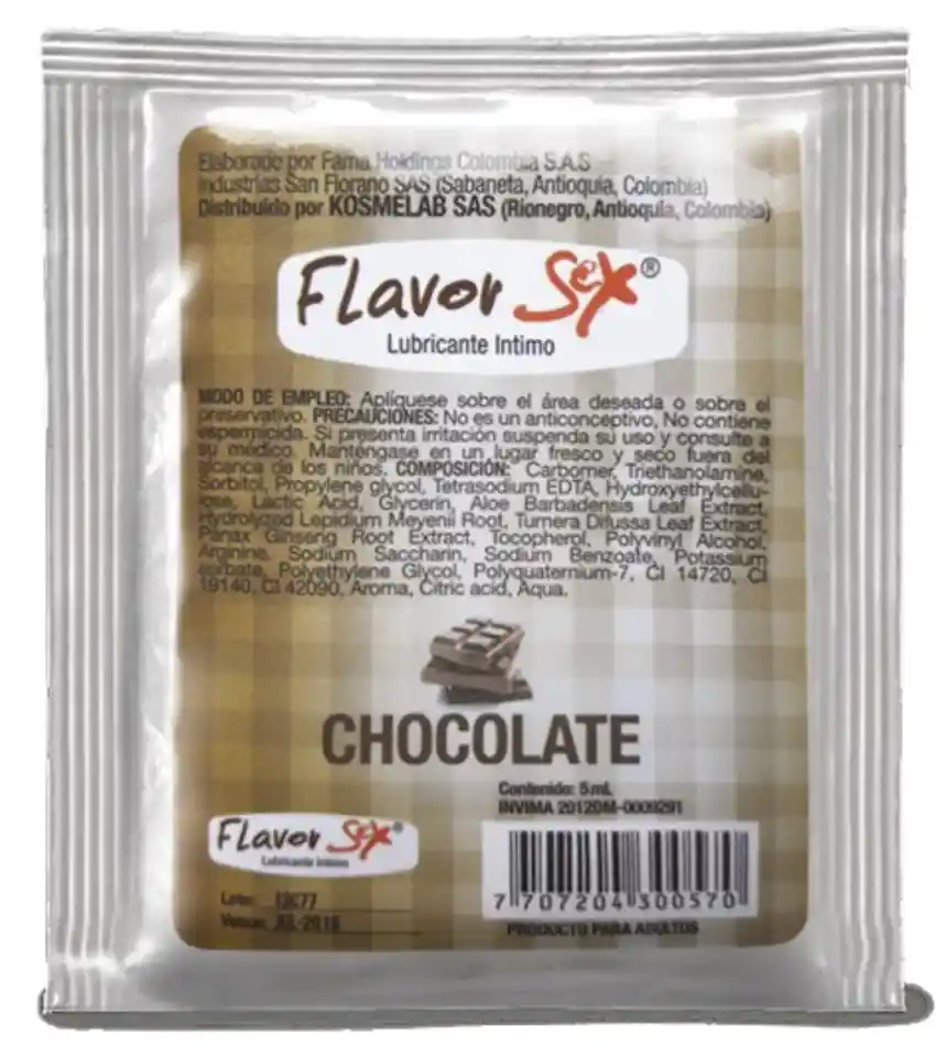 Lubricante Intimo Caliente Chocolate Sachet 5 G Flavor