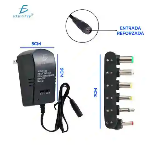 Adaptador Cargador Universal Con 6 Puntas Intercambiables 3v Hasta 12v