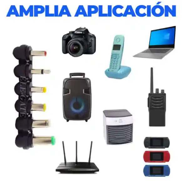 Adaptador Cargador Universal Con 6 Puntas Intercambiables 3v Hasta 12v