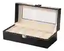 Organizador De 5 Relojes En Cuero Negro