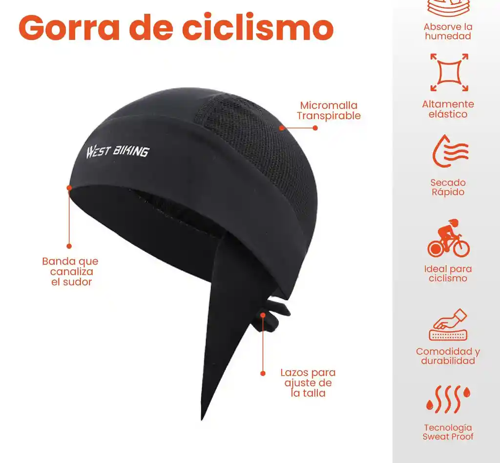 Gorro Siclismo Micromalla Traspirable Ajustable