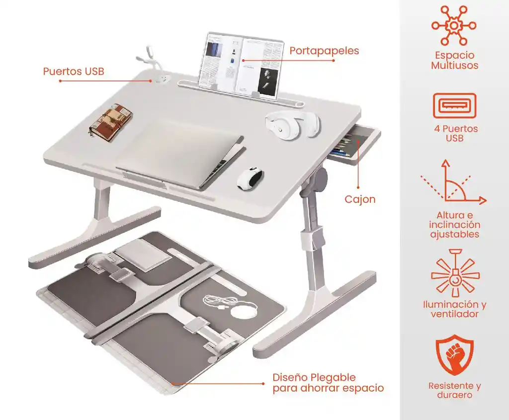 Mesa De Cama Escritorio Multifuncional