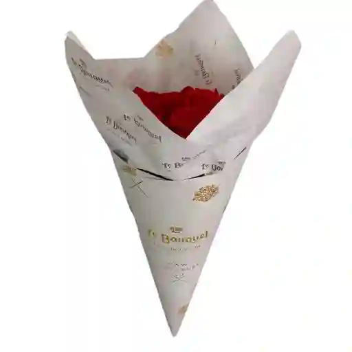 Cono Blanco Por 24 Rosas Tradicionales Rojo