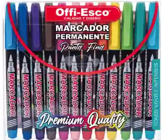 Marcador Offiesco Oe-528 Permanente Punta Fina X 12