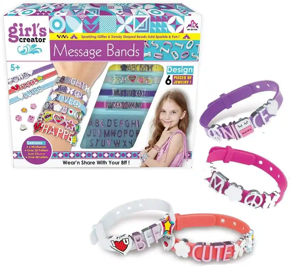 Juguete Set Crea Tu Pulseras Con Letras Y Diseños Para Niñas