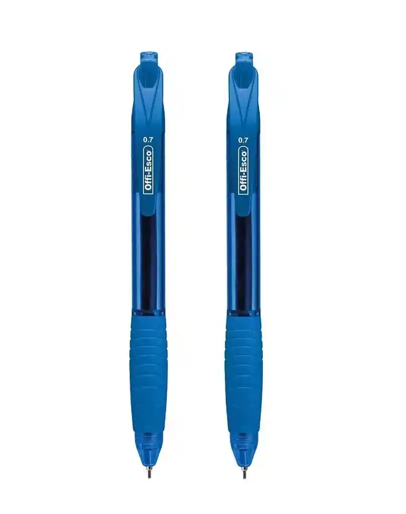 Boligrafo Semi Gel Retractil Trazo Fino X 2 Unidades Azul Oe-050