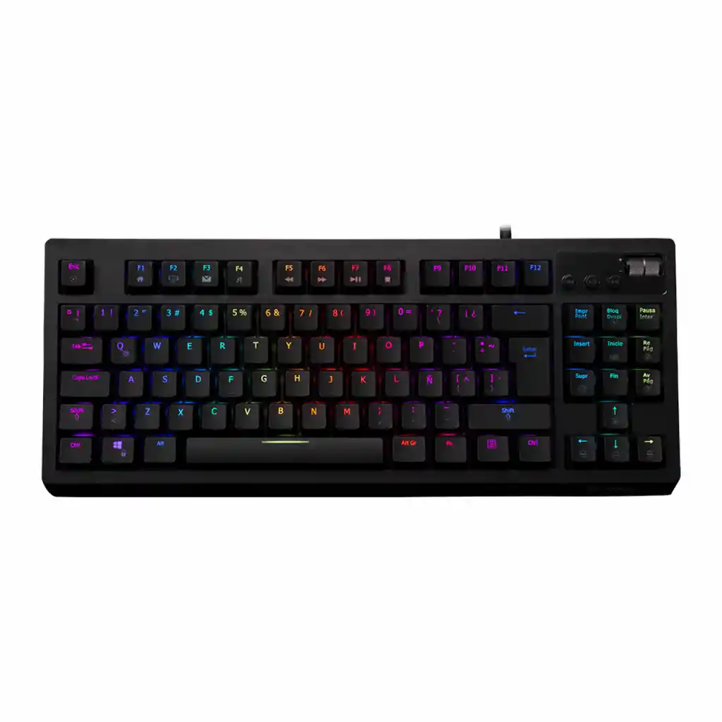 Teclado Gamer Vsg Quasar Mecanico Negro Tkl Rgb S/rojos C/controlador