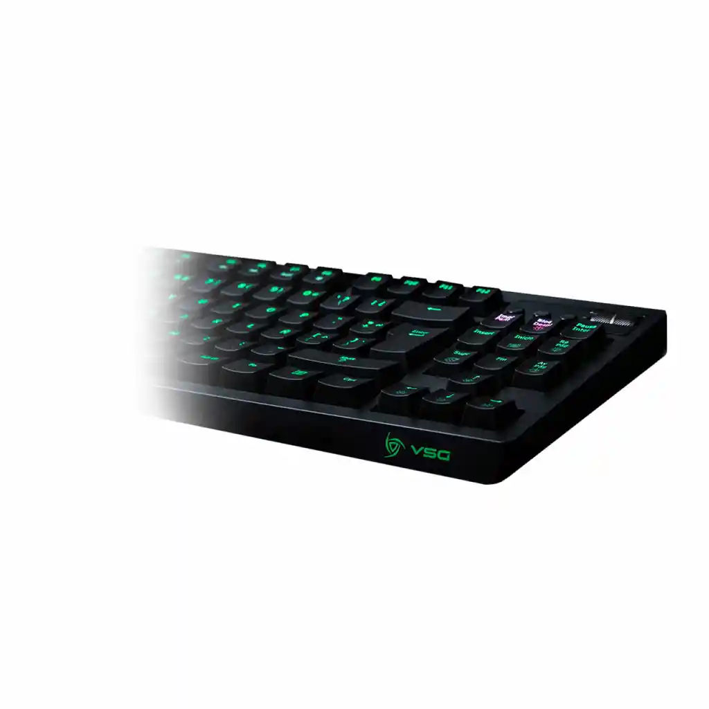 Teclado Gamer Vsg Quasar Mecanico Negro Tkl Rgb S/rojos C/controlador