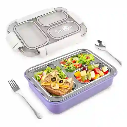 Lonchera Hermética Porta Alimentos Con 3 Compartimentos