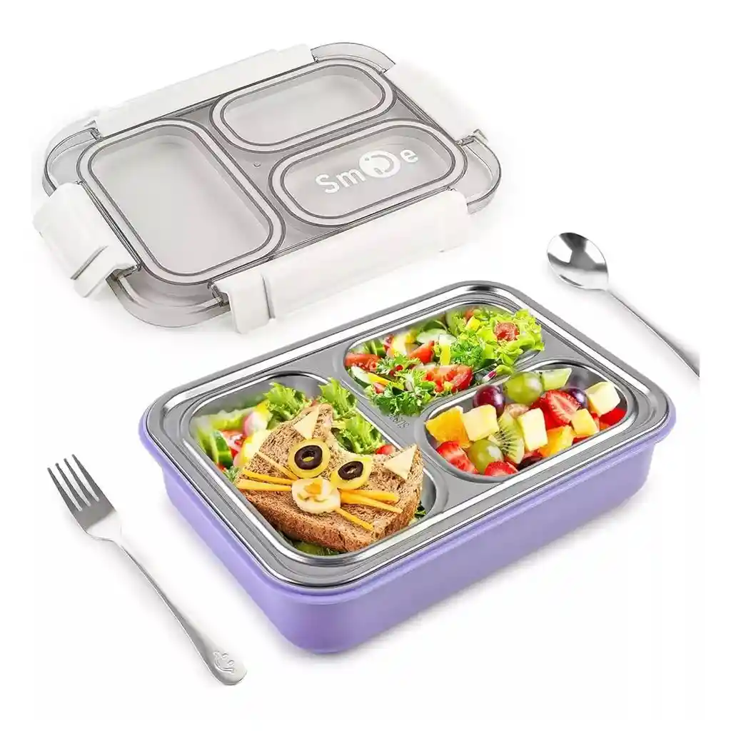 Lonchera Hermética Porta Alimentos Con 3 Compartimentos