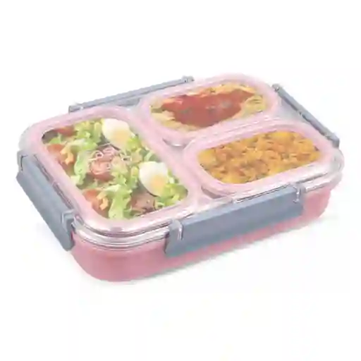 Lonchera Hermética Porta Alimentos Con 3 Compartimentos
