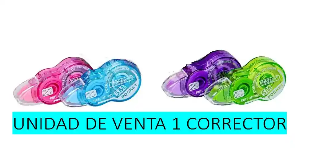 Corrector De Cinta 5 Mt X 5mm Offi Esco Oe-261 Colores Surtidos