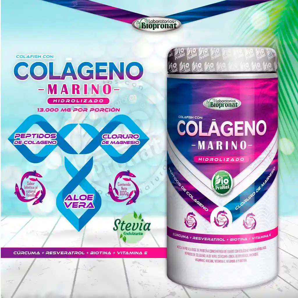 Colageno Marino Hidrolizado Biopronat Promo X3