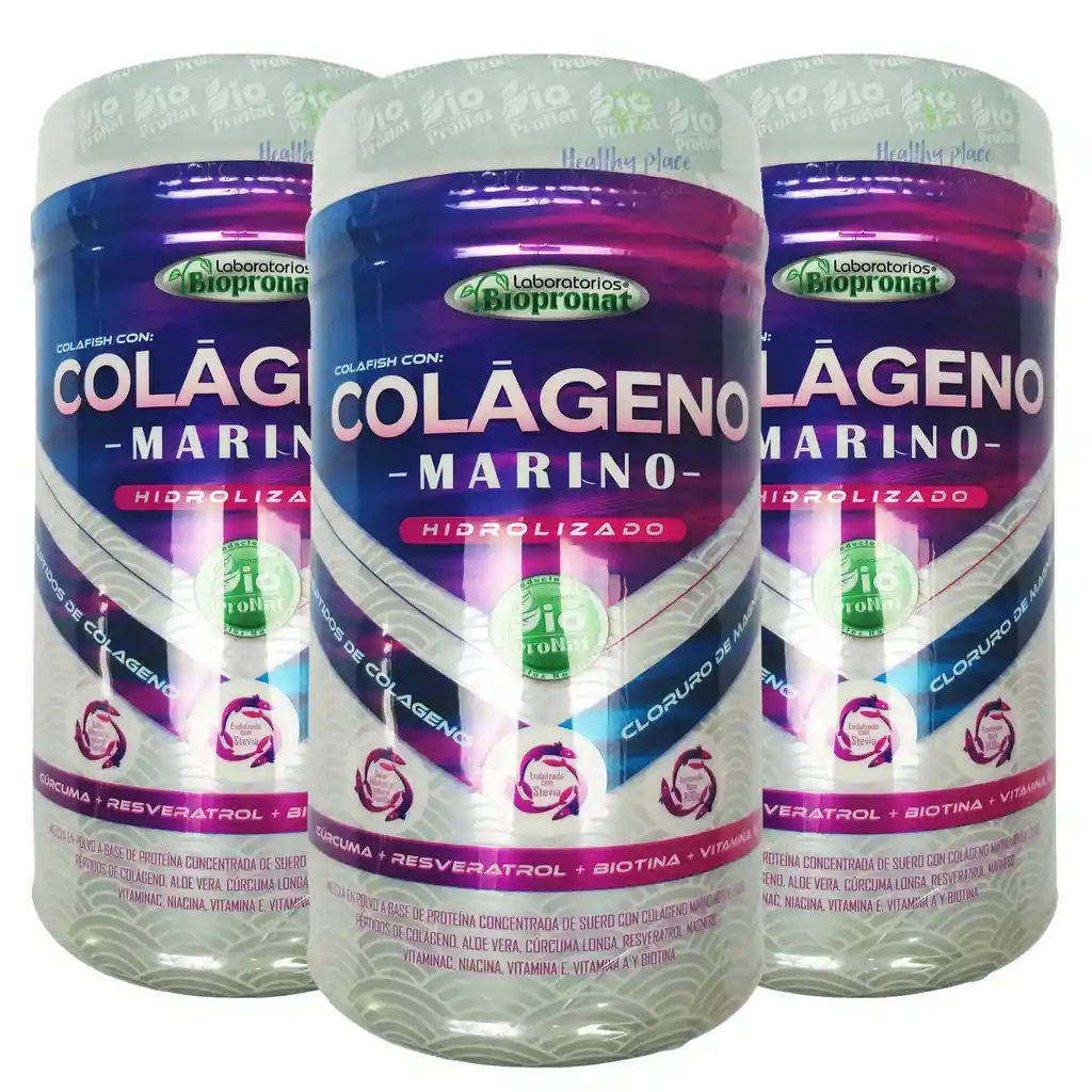 Colageno Marino Hidrolizado Biopronat Promo X3