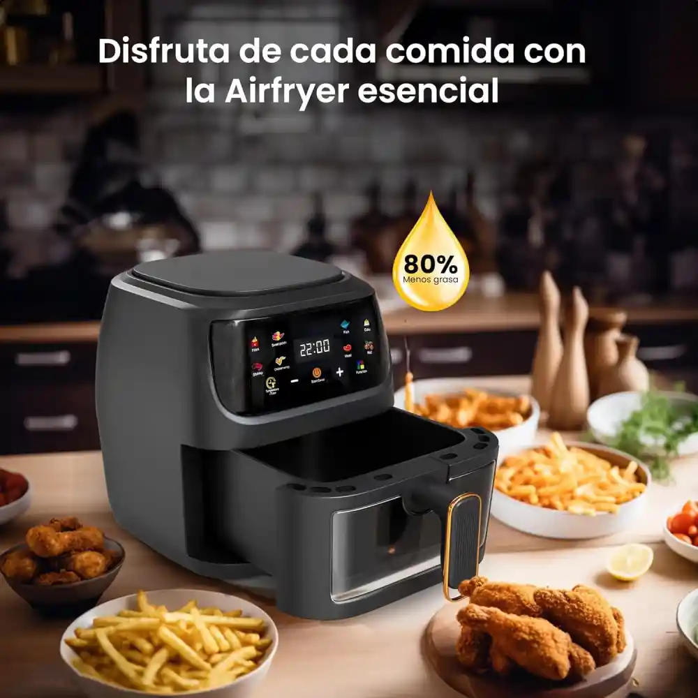 Freidora De Aire 8litros Xhome 2400w Pantalla Táctil Digital