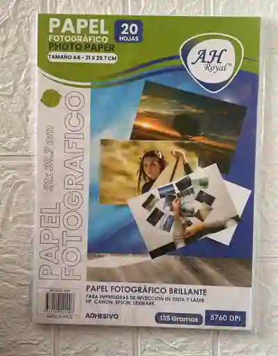 Papel Fotografico Adhesivo Ah Royal 135 G/m Paquete X25 Hojas