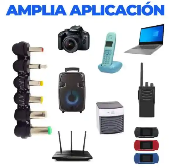 Adaptador Cargador Universal Con 6 Puntas Intercambiables 3v Hasta 12v