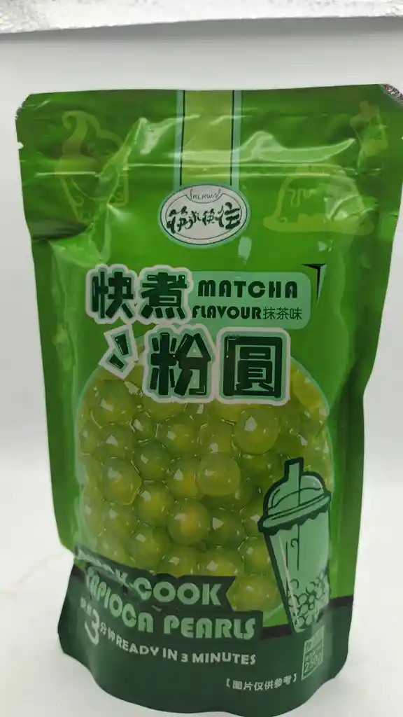 Perlas De Tapioca De Cocción Rápida Sabor Matcha 250g