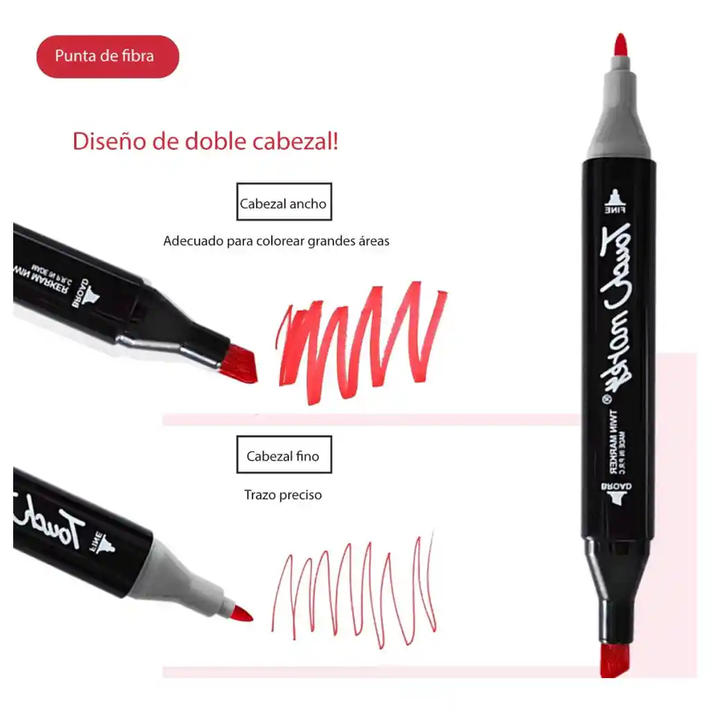 Set De 80 Marcadores🎨doble Punta, Pluma Dibujo Con Estuche