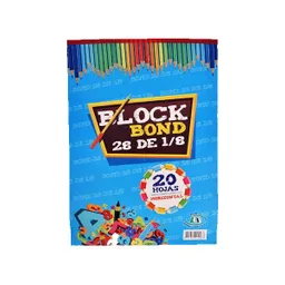 Block Bond Blanco X 20 Hojas De 1/8