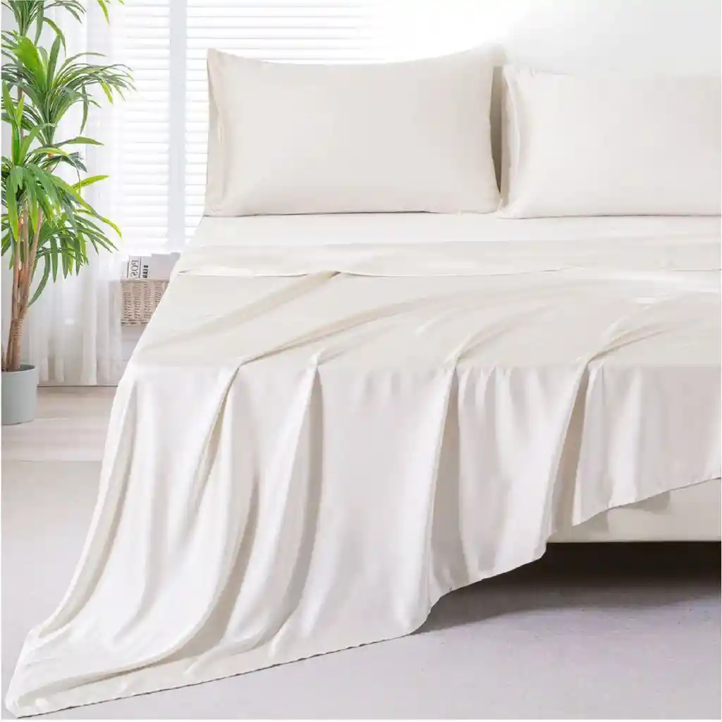 Juego De Sábanas De Bambú Beige 230 Hilos Doble