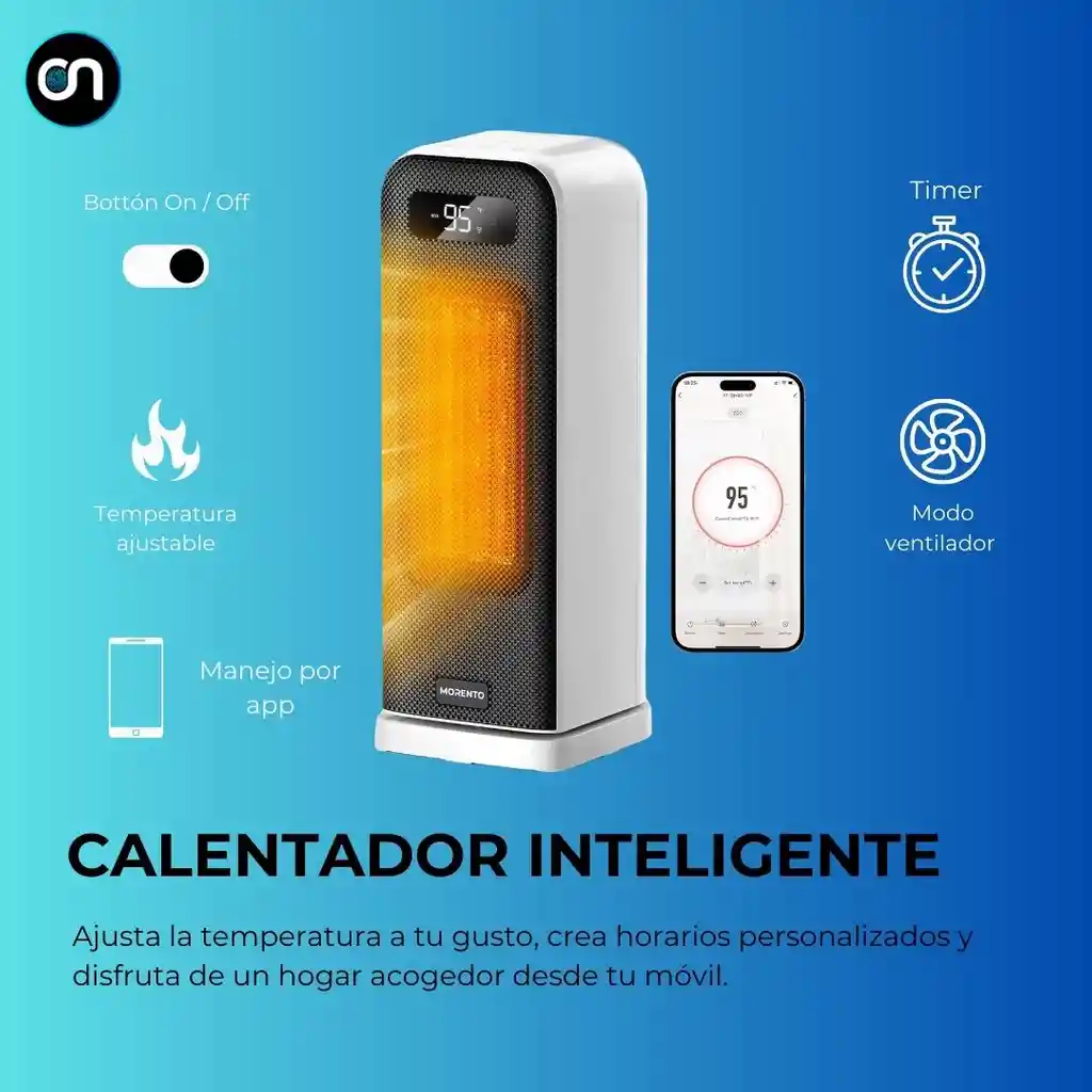 Calentador Inteligente Morento Blanco Google Home, Alexa