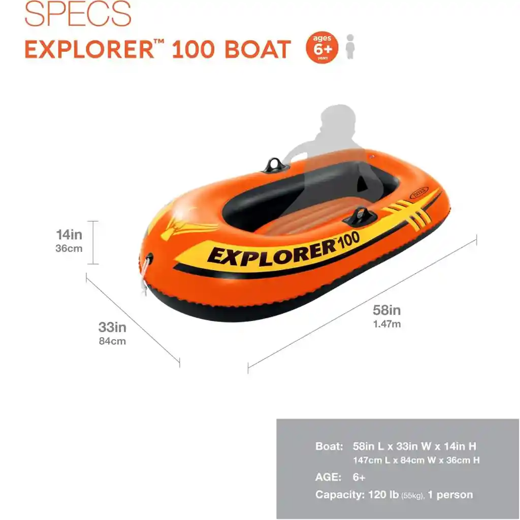 Bote Inflable Para 2 Personas Intex Explorer 100