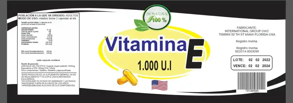 Vitamina E Perlas 100uni