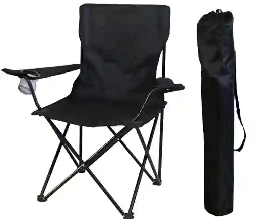 Silla Playera Plegable Camping Negro
