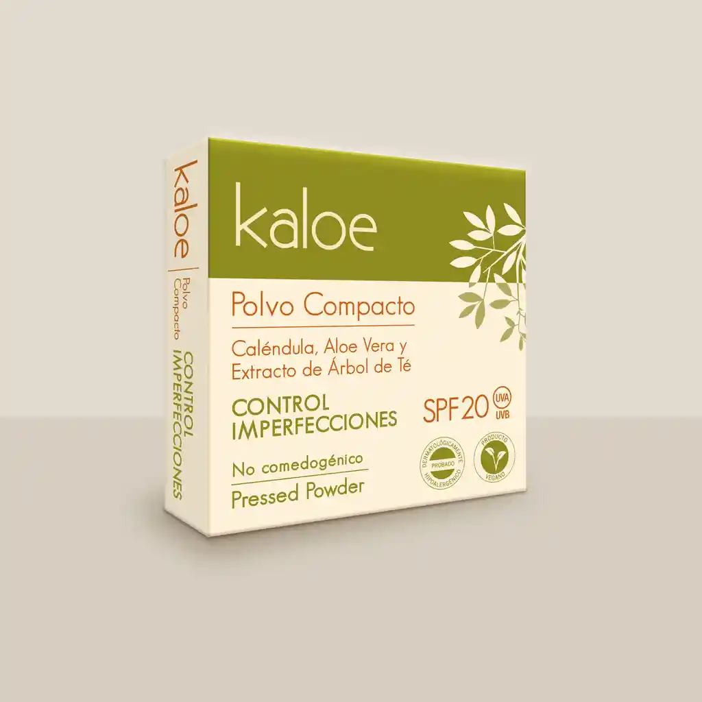 Polvo Compacto Kaloe Control Imperfecciones Tono Beige