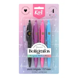 Boligrafos Kiut *4 Colores