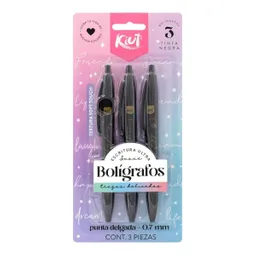 Boligrafos Kiut *3 Negro