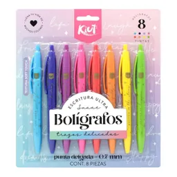 Boligrafos Kiut *8 Colores