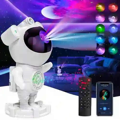 Proyector De Luz Astronauta De Pie | Estrellas Y Nebulosa