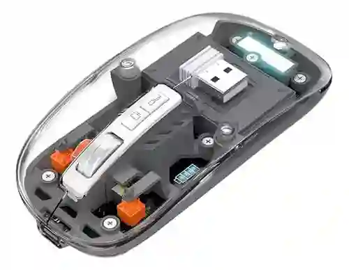 Mouse Transparente Inalámbrico, Recargable, Bluetooth Tapa Magnética Ma100