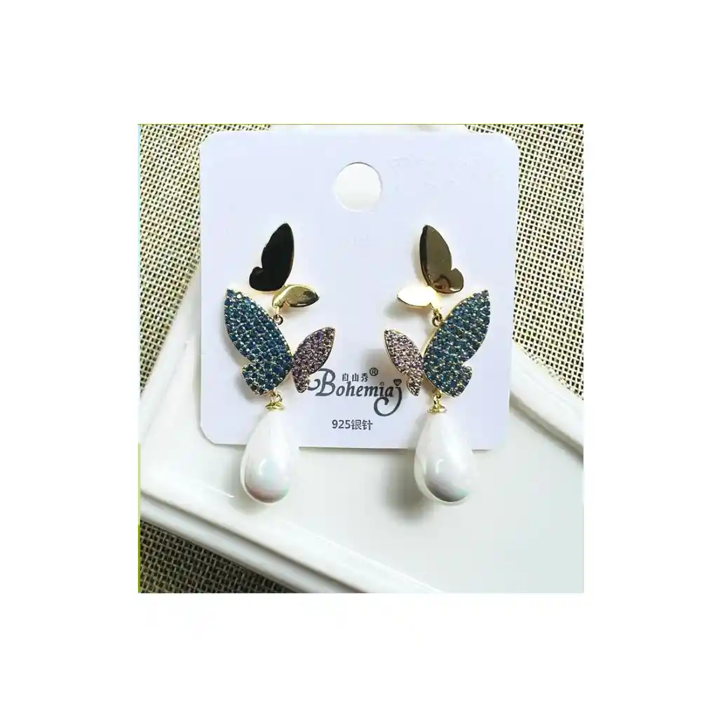 Aretes Con Baño En Oro