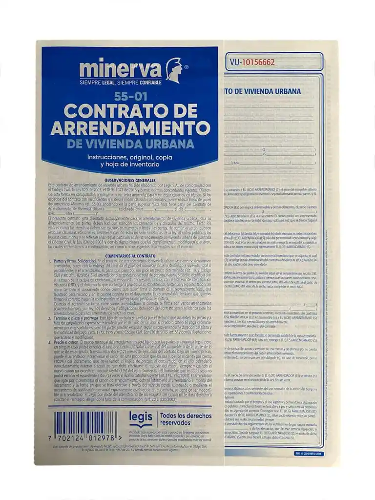 Contrato De Arrendamiento De Vivienda Urbana Minerva