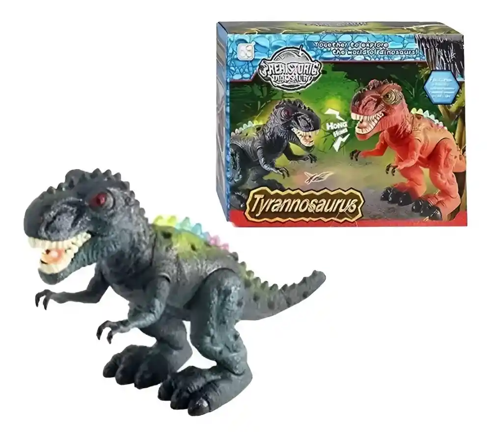 Juguete Dinosaurio T-rex Con Luces Sonido Y Movimiento Niños