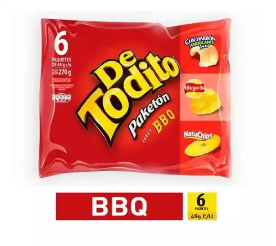 Detodito Bbq 45gr C/u X 6 Unidades