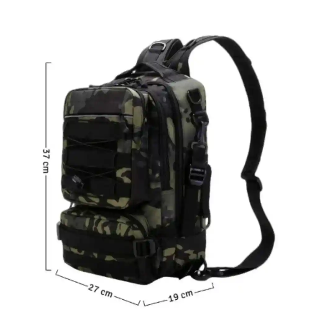 Morral Táctico Militar 2 En 1 Bolso Cruzado Pesca Manos Libres Mrr21