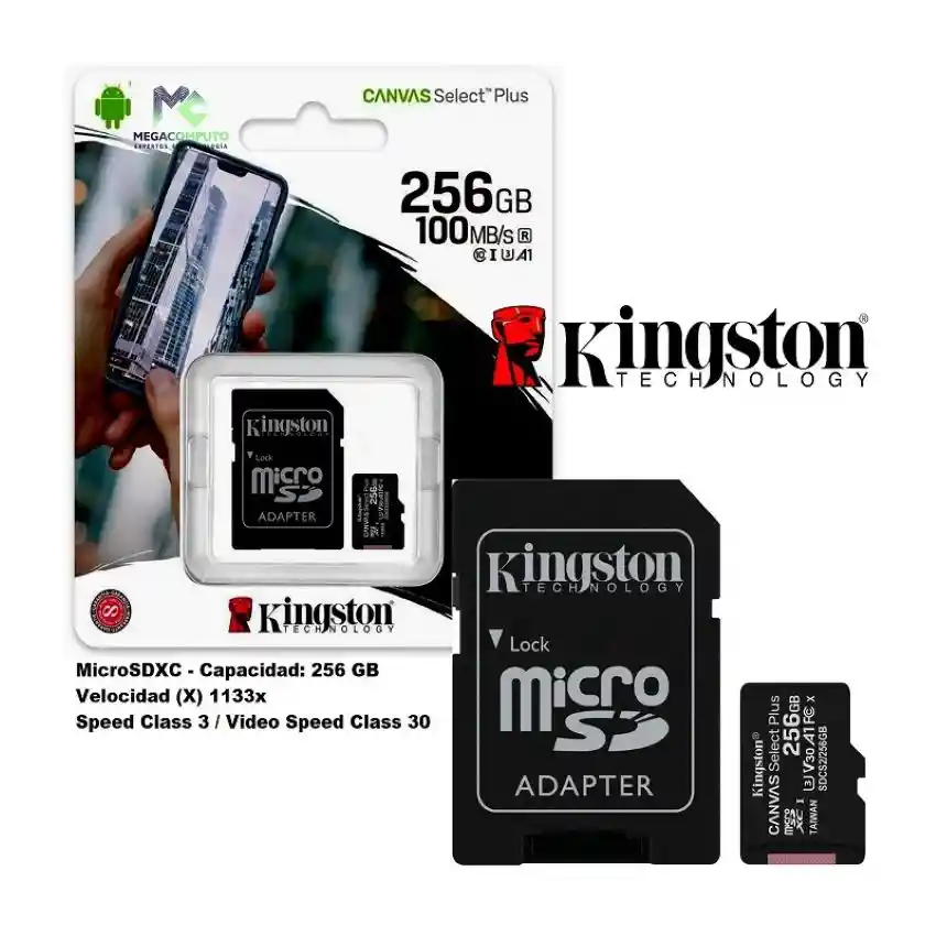Memoria Micro Sd Con Adaptador 256gb Clase 10 Kingston