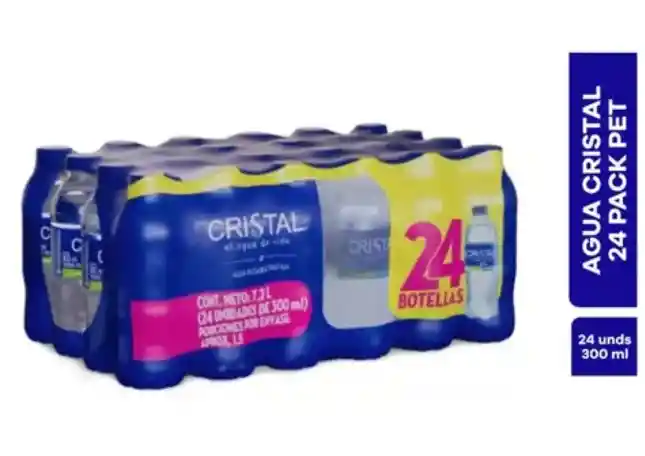 Agua Cristal 300 Ml X 24 Unidades