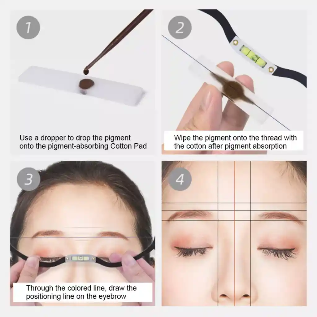 Regla Arco Lineal Diseño De Cejas Con Nivel Silver
