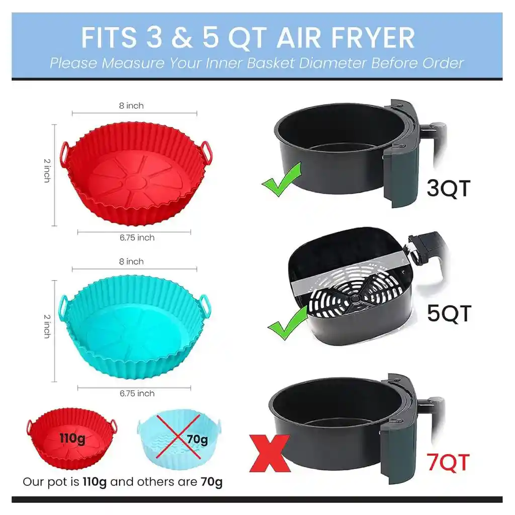 Molde De Silicona Grueso Para Freidora De Aire Y Horno