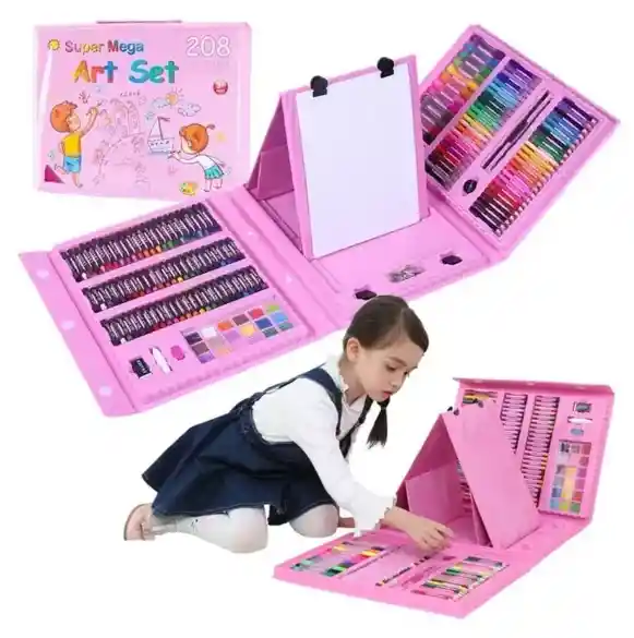 Set De Arte 208 Piezas Jl-321 Rosado