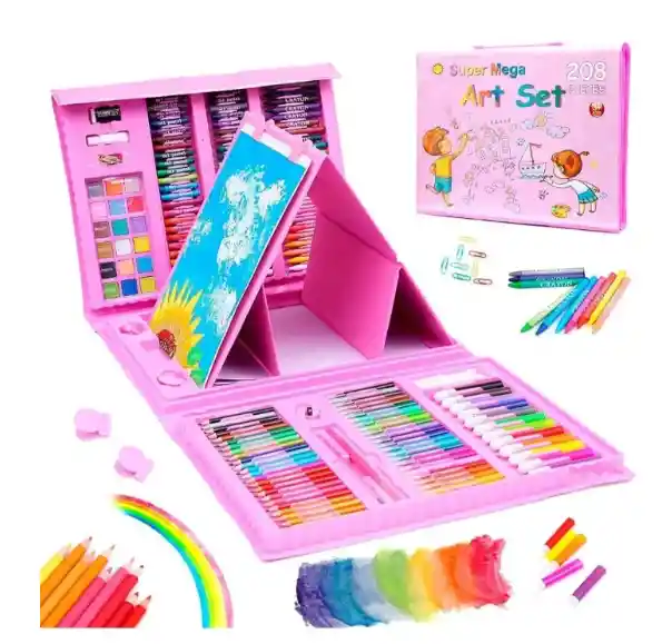 Set De Arte 208 Piezas Jl-321 Rosado