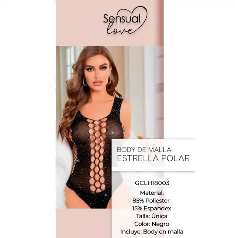 Body Malla Estrella Polar Negro