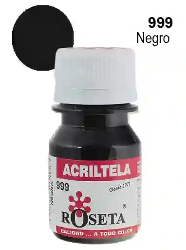 Acritela Roseta Color Negro 30cc Pintura Para Tela Negro