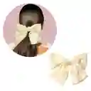 Moño Lazo Satinado Para Cabello Pelo Con Hebilla
