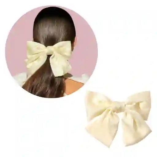 Moño Lazo Satinado Para Cabello Pelo Con Hebilla